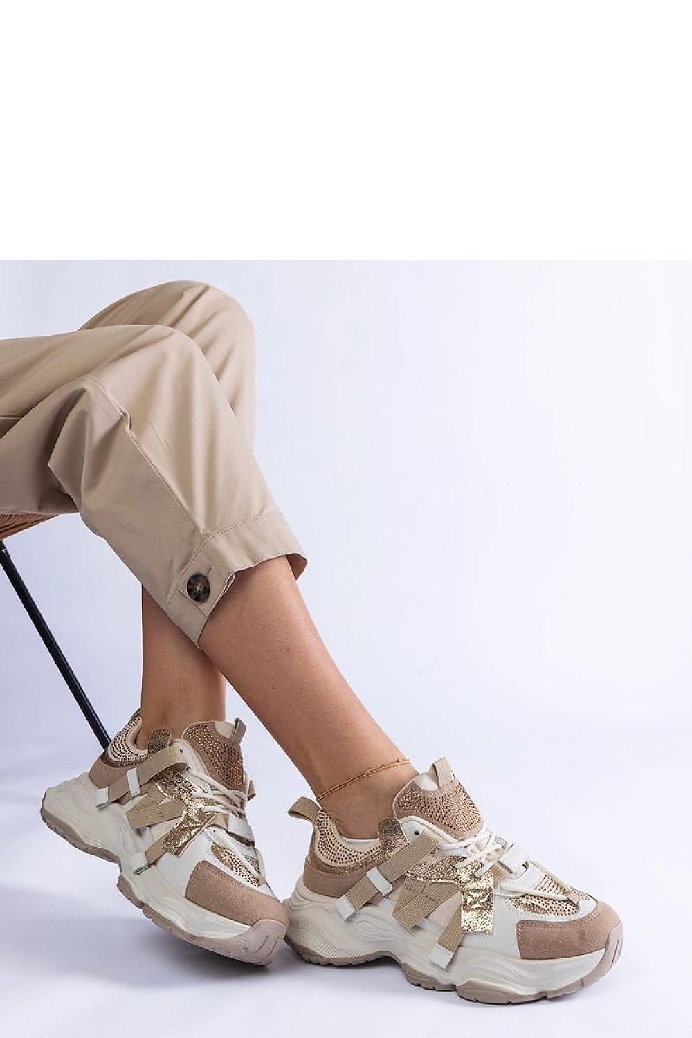 Golden Grace – Elegant Beige Sneakers beige / 36 MAHYSTYLE