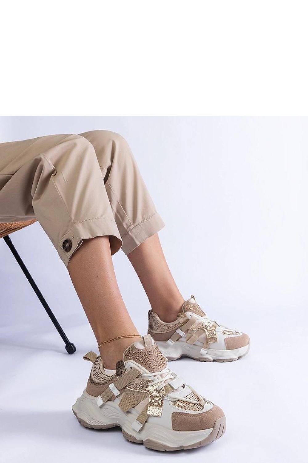 Golden Grace – Elegant Beige Sneakers beige / 36 MAHYSTYLE