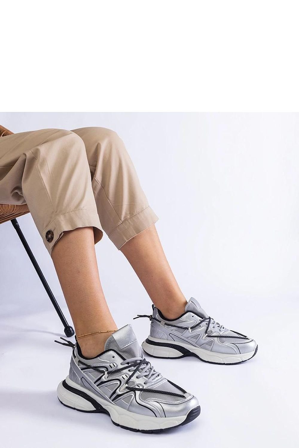 Colunga Hurtado Silver Sneakers – Bold Elegance with a Sporty Touch grey / 36 MAHYSTYLE