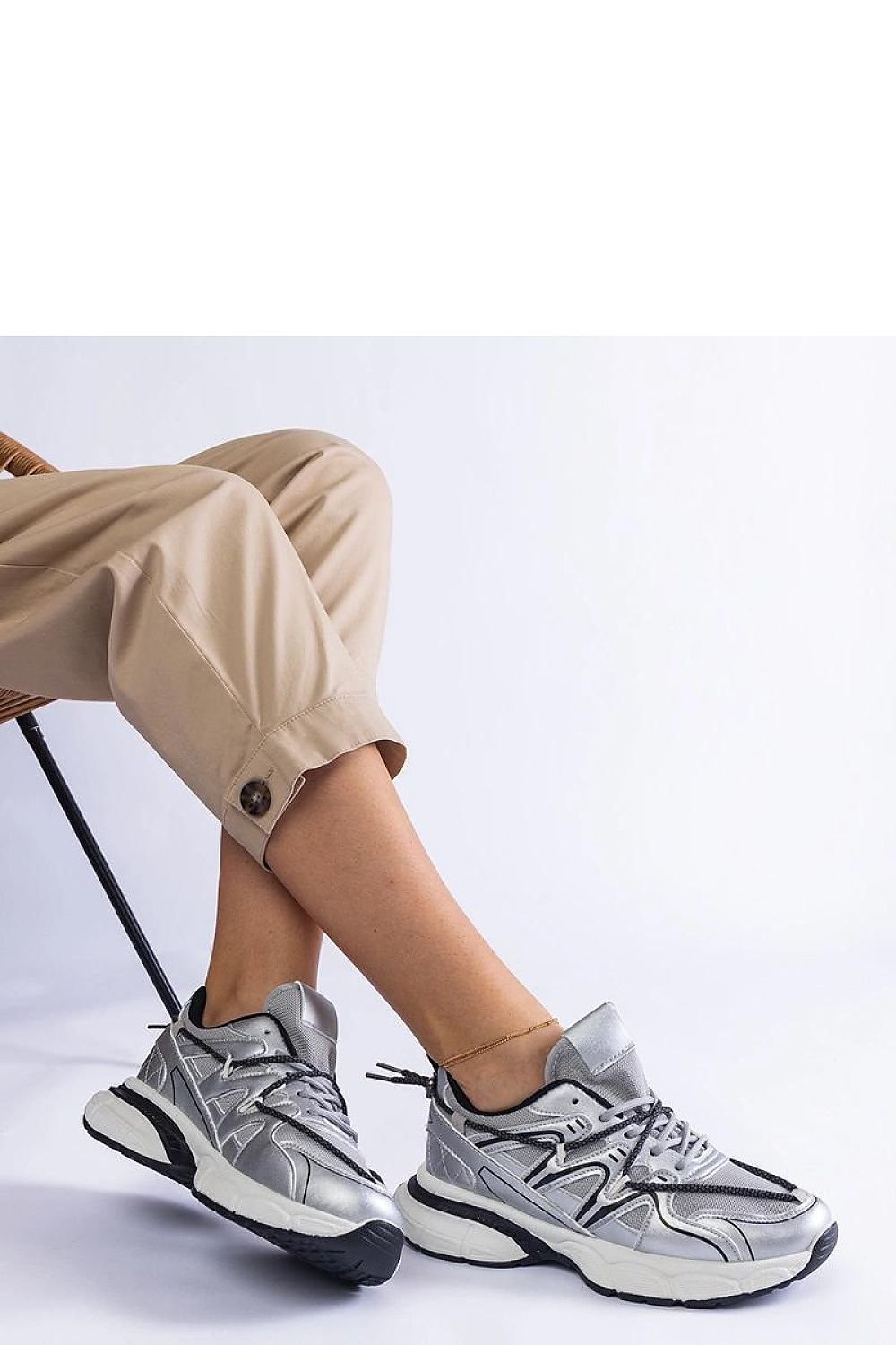 Colunga Hurtado Silver Sneakers – Bold Elegance with a Sporty Touch grey / 36 MAHYSTYLE