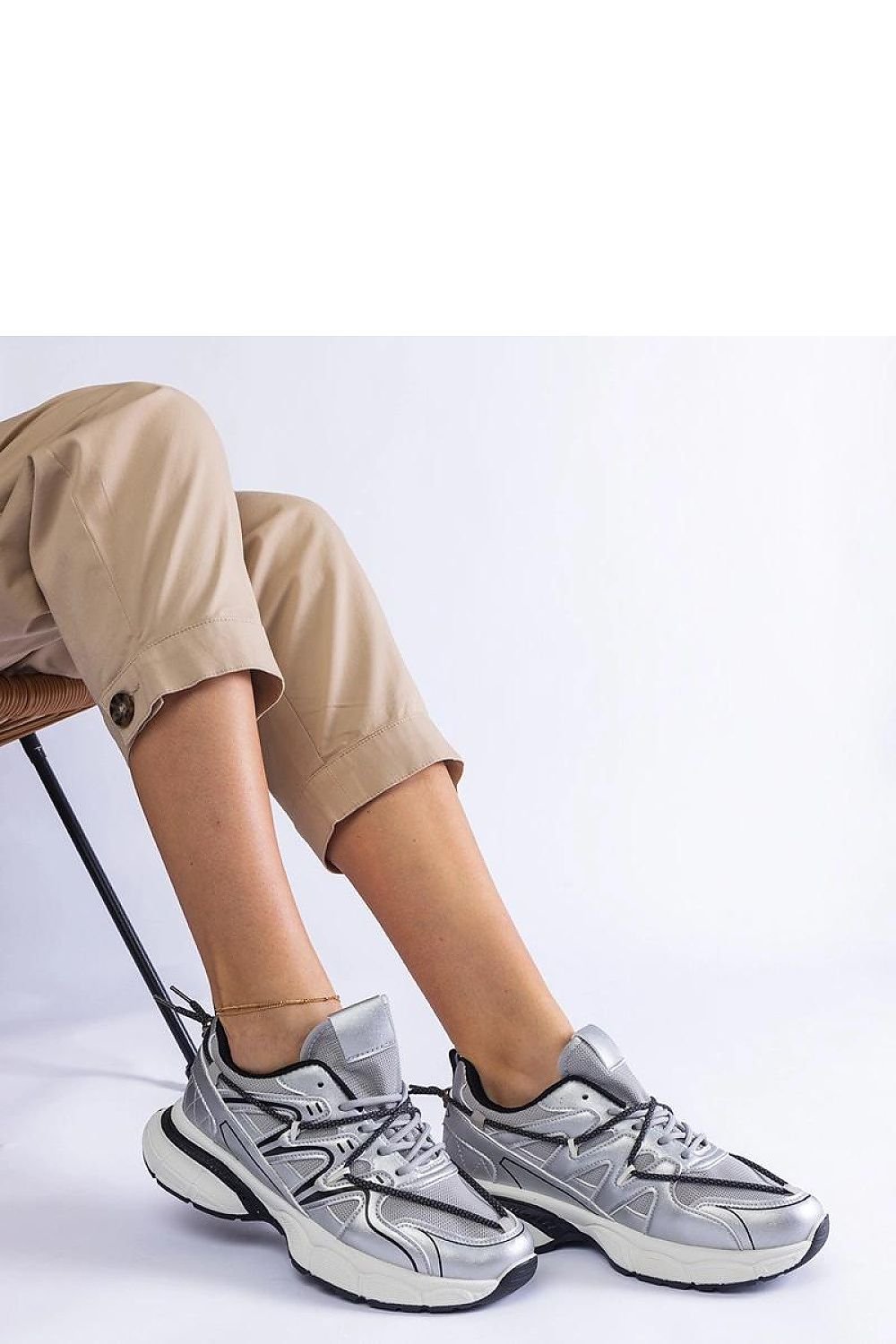 Colunga Hurtado Silver Sneakers – Bold Elegance with a Sporty Touch grey / 36 MAHYSTYLE