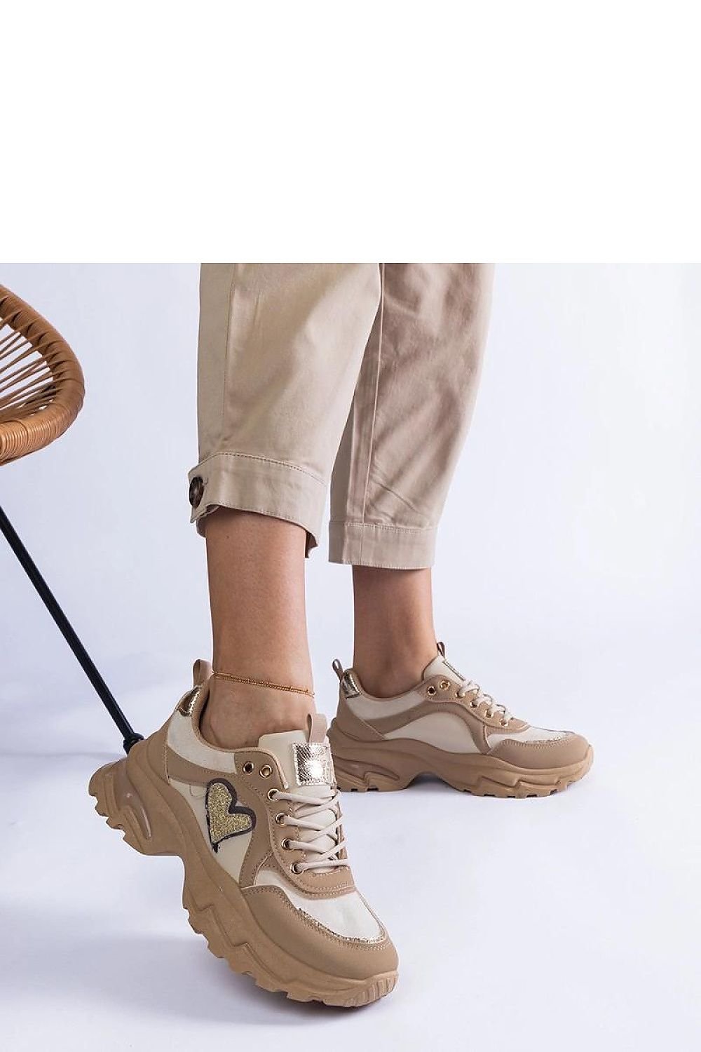 Martinez Brown Platform Sneakers with Heart – A Unique Touch of Style brown / 36 MAHYSTYLE