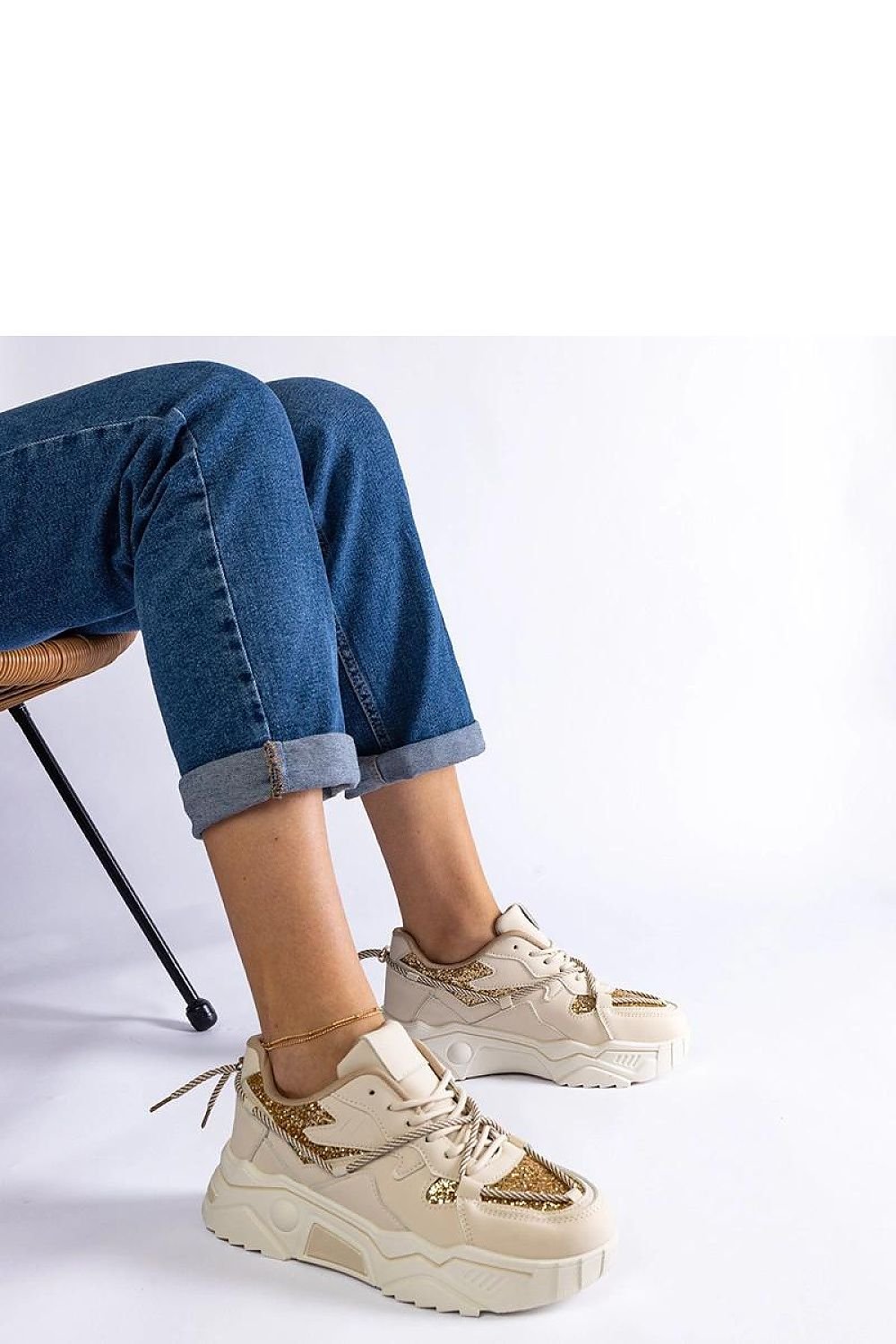 Agar Black Glitter Sneakers – A Touch of Sparkle for Everyday Style beige / 36 MAHYSTYLE
