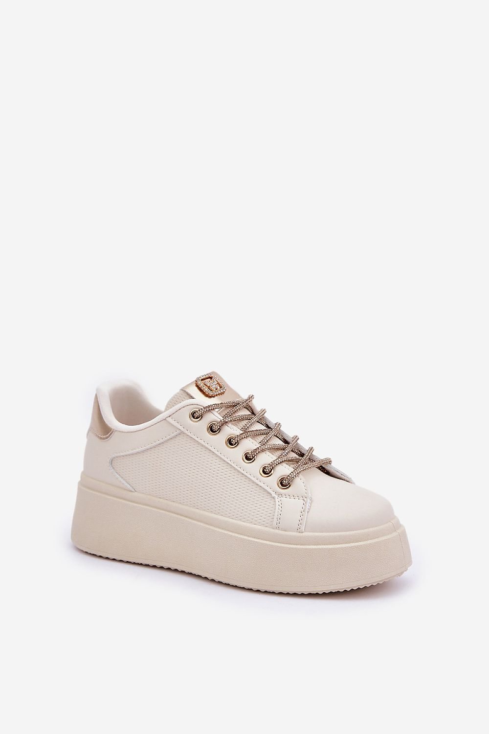 Liora Women's Platform Sneakers – Bold Shine & Everyday Comfort beige / 36 MAHYSTYLE