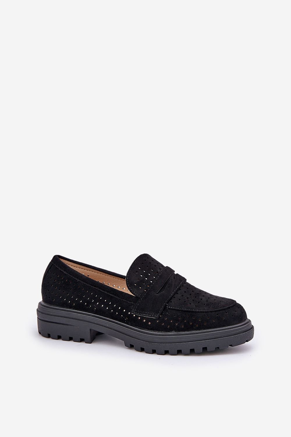 Women's Moccasins with Perforated Upper – Eco Suede Footwear for Everyday Style black / 36 MAHYSTYLE