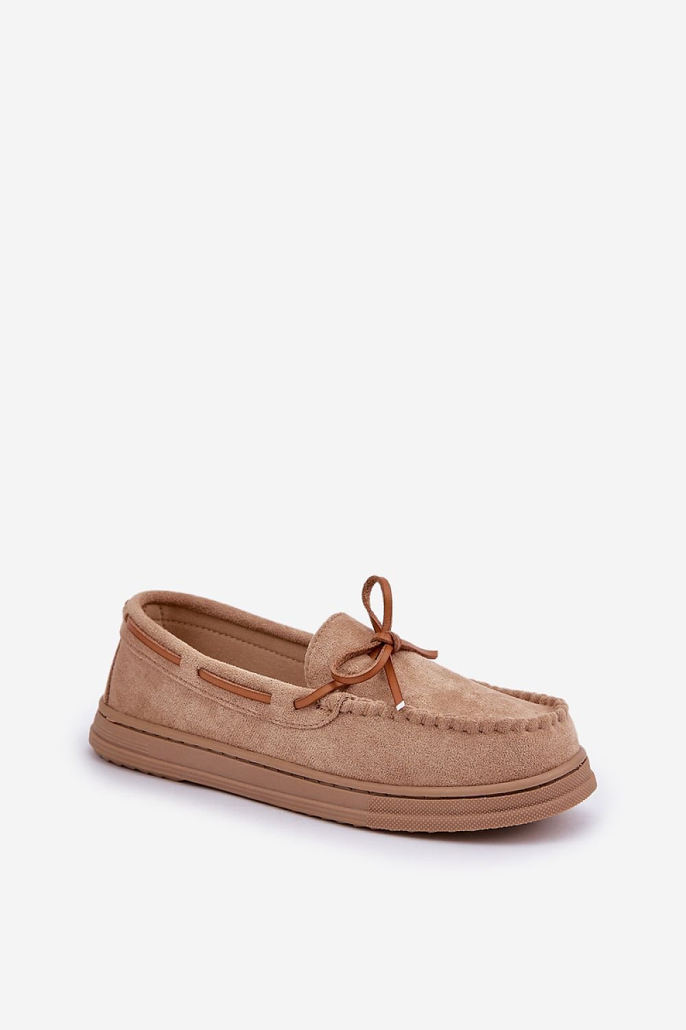 Women's Moccasins with Bow – Faux Suede Footwear for Everyday Elegance brown / 36 MAHYSTYLE