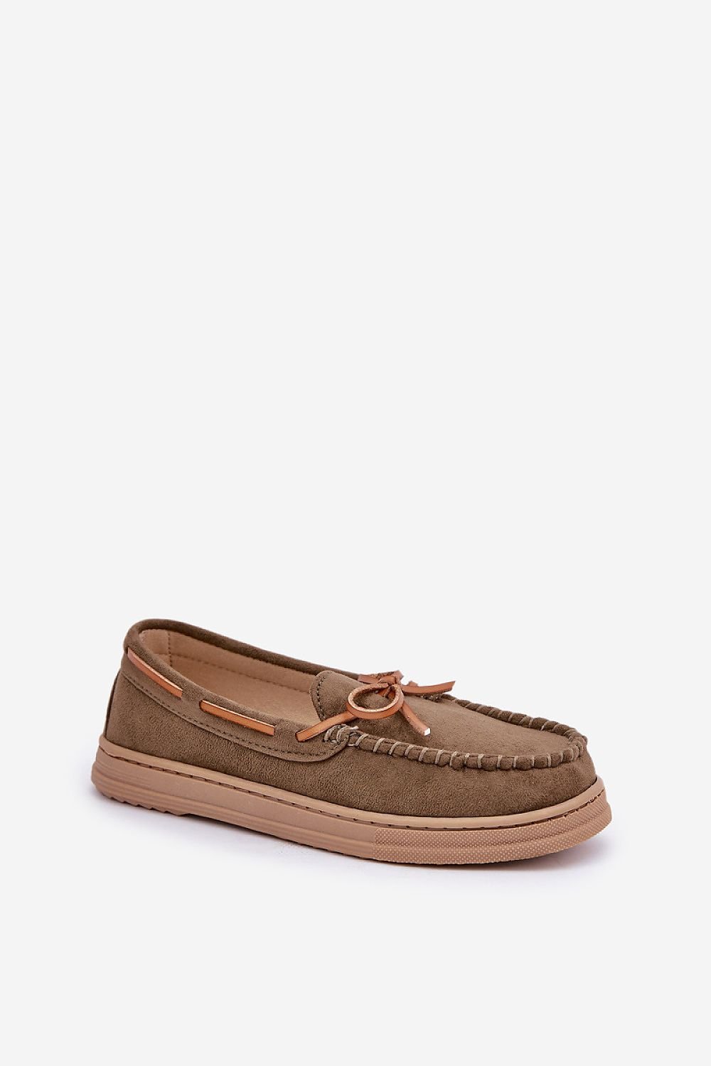 Women's Moccasins with Bow – Faux Suede Footwear for Everyday Elegance brown / 36 MAHYSTYLE