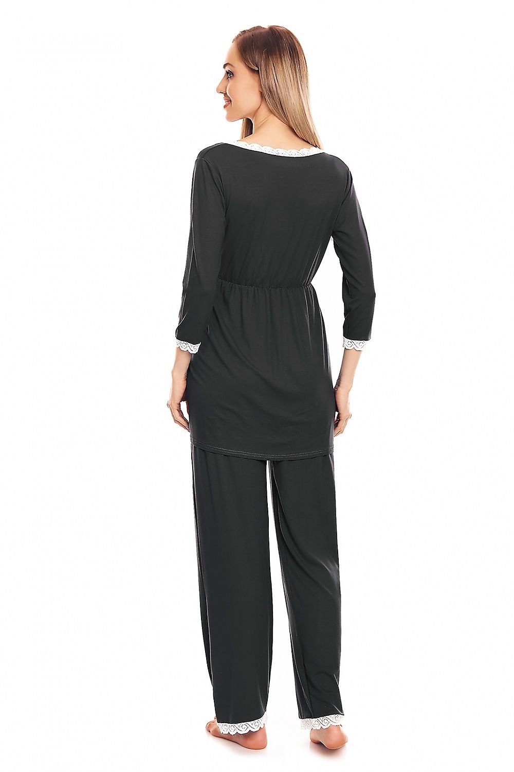 Lace Trim Nursing Pajamas by PeeKaBoo S/M MAHYSTYLE