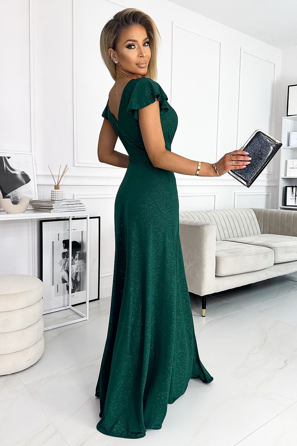 Crystal Maxi Dress by Numoco – Elegant Wrap Dress with High Slit red / XS MAHYSTYLE