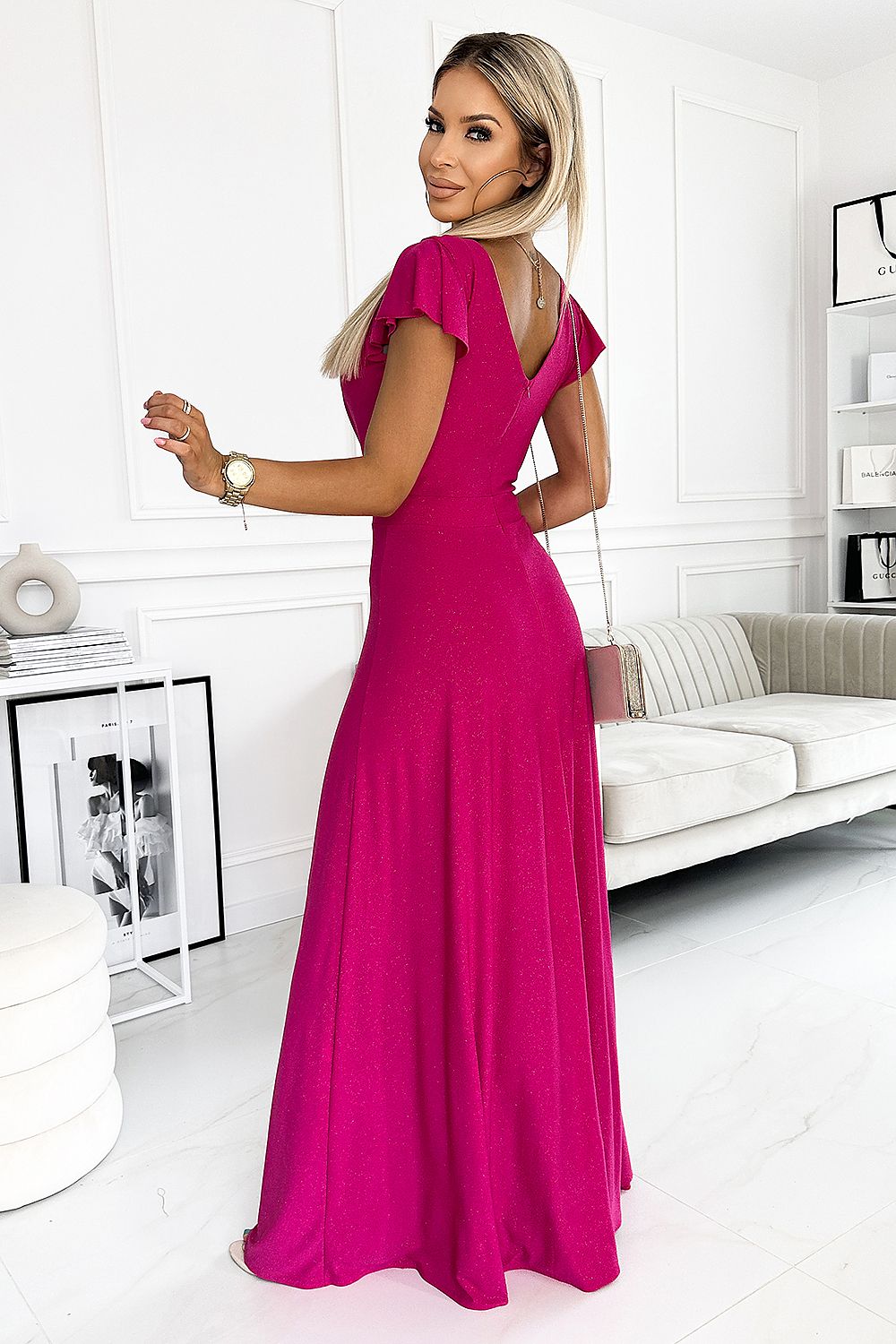 Crystal Maxi Dress by Numoco – Elegant Wrap Dress with High Slit red / XS MAHYSTYLE