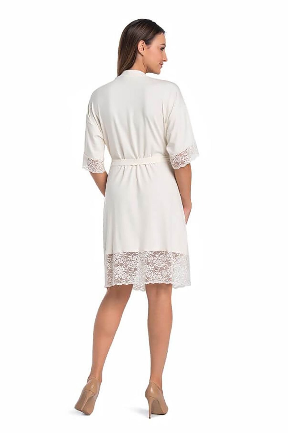 Ecru Lace Elegance Bathrobe - Teyli XS MAHYSTYLE