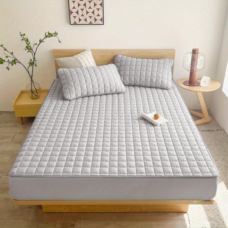 Quilted Waterproof Mattress Protector – Soft & Comfortable Fitted Cover for Bedroom & Guest Room White / TWIN(99*190*30CM) MAHYSTYLE