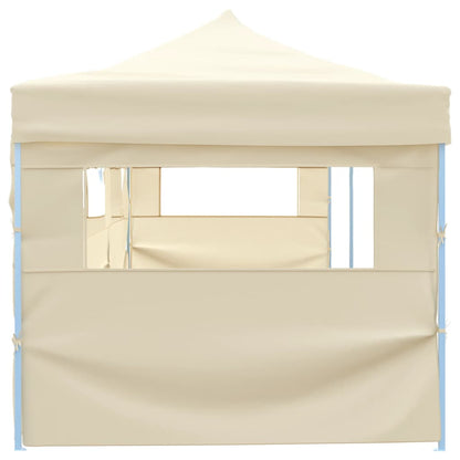 Sammenleggbart Festtelt Popup Med 5 Sidevegger 3X9 M Kremhvit
