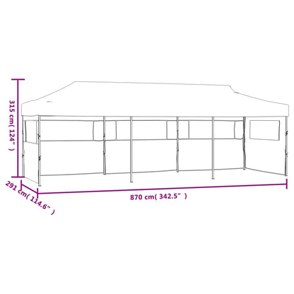 Sammenleggbart Festtelt Popup Med 5 Sidevegger 3X9 M Kremhvit