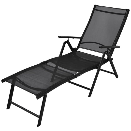 Sammenleggbar Solseng Aluminium Svart