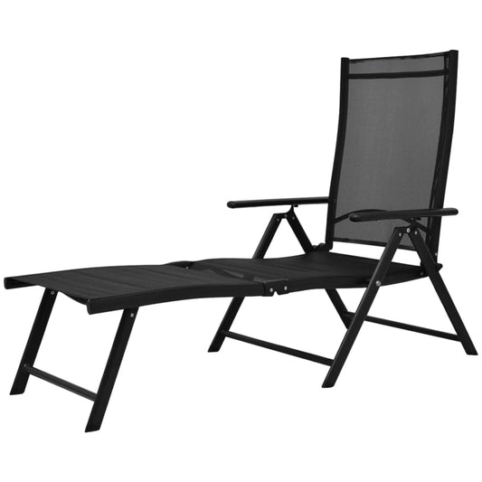 Sammenleggbar Solseng Aluminium Svart
