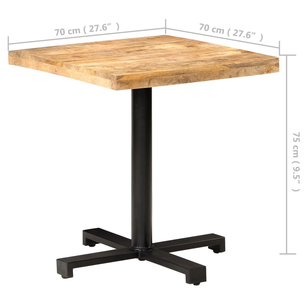 Bistrobord Firkantet 70X70X75 Cm Grovt Mangotre