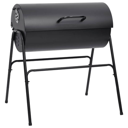 Tønnegrill Med 2 Grillrister Svart 80X95X90 Cm Stål