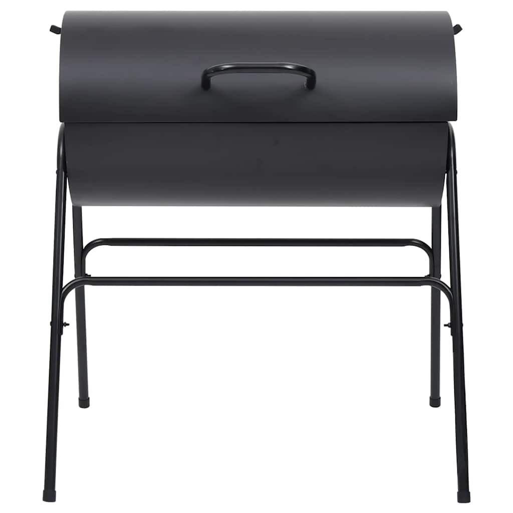 Tønnegrill Med 2 Grillrister Svart 80X95X90 Cm Stål