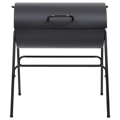 Tønnegrill Med 2 Grillrister Svart 80X95X90 Cm Stål