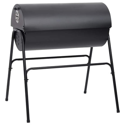 Tønnegrill Med 2 Grillrister Svart 80X95X90 Cm Stål