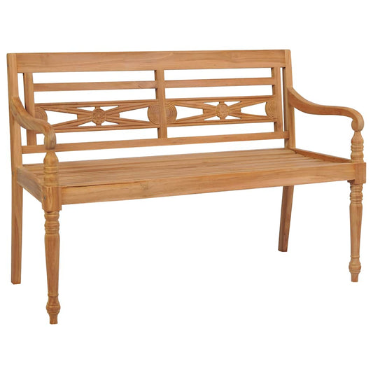 Batavia Benk Med Grønn Pute 120 Cm Heltre Teak