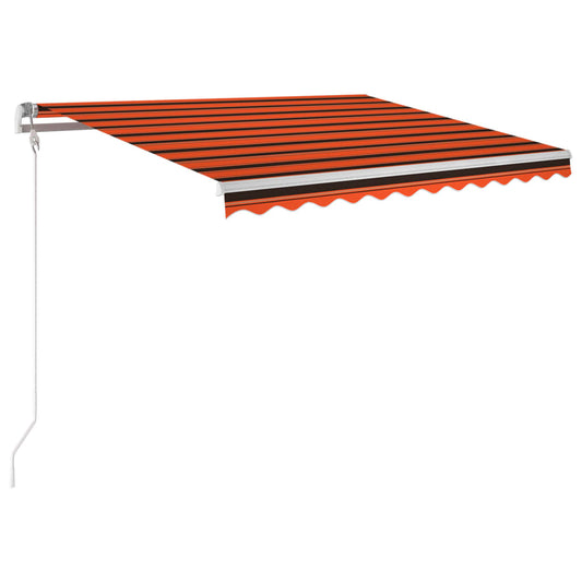 Automatisk Markise Med Led Og Vindsensor 300X250Cm Oransje/Brun