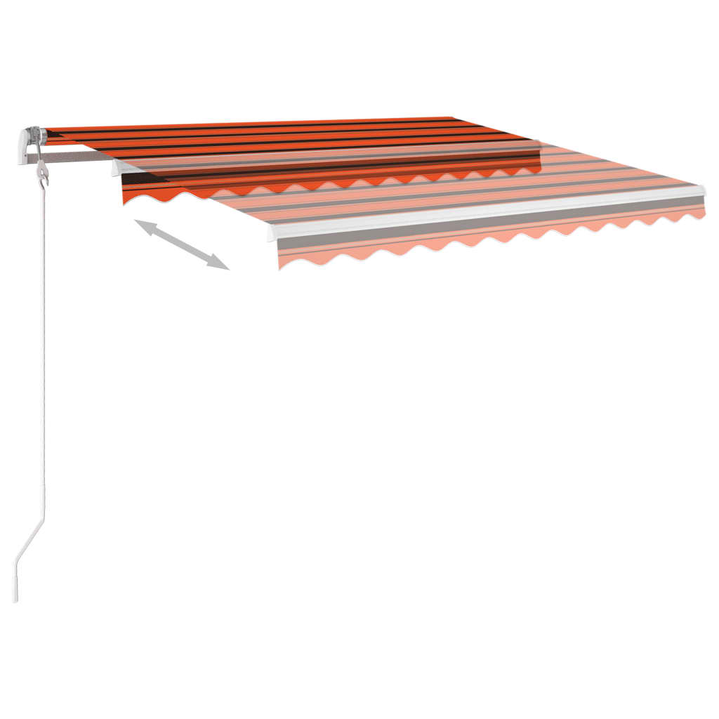 Automatisk Markise Med Led Og Vindsensor 300X250Cm Oransje/Brun