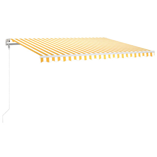 Automatisk Markise Med Vindsensor Og Led 400X300 Cm Gul/Hvit