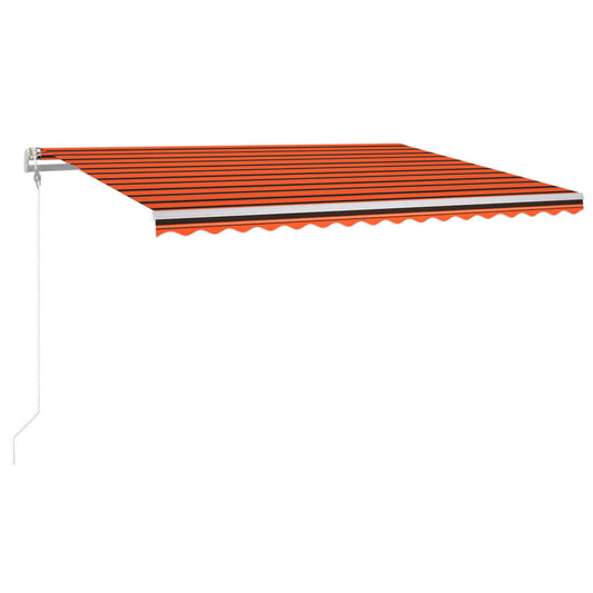 Automatisk Markise Med Vindsensor Og Led 400X300Cm Oransje/Brun