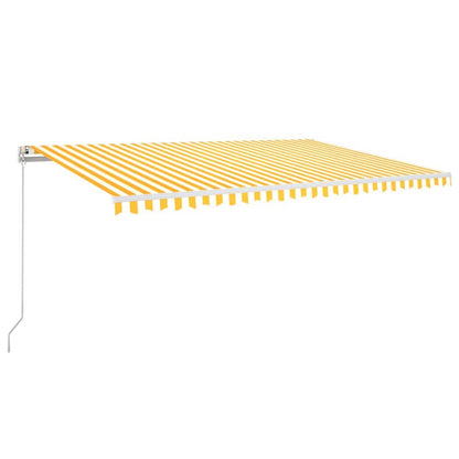 Automatisk Markise Med Vindsensor Og Led 500X300 Cm Gul/Hvit