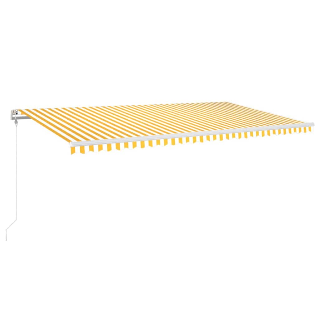 Automatisk Markise Med Vindsensor Og Led 600X300 Cm Gul/Hvit