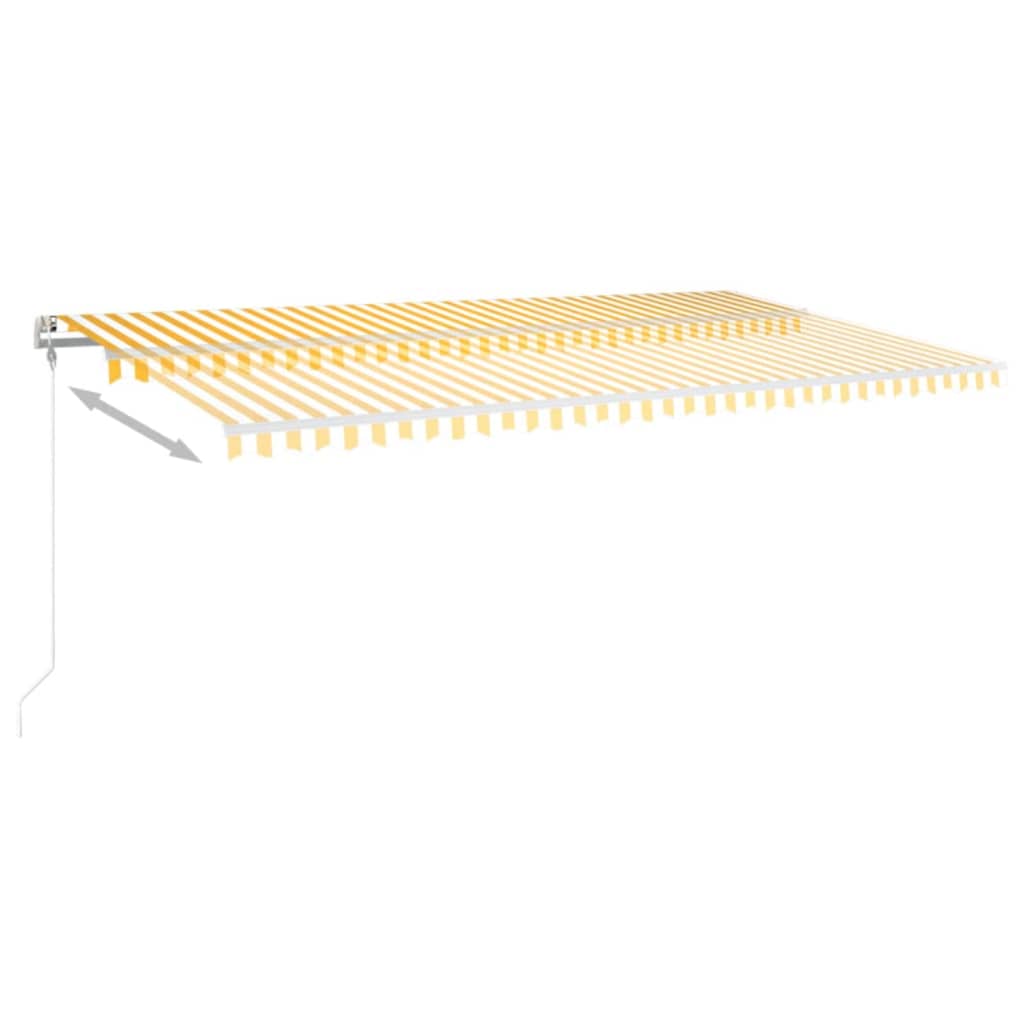 Automatisk Markise Med Vindsensor Og Led 600X300 Cm Gul/Hvit