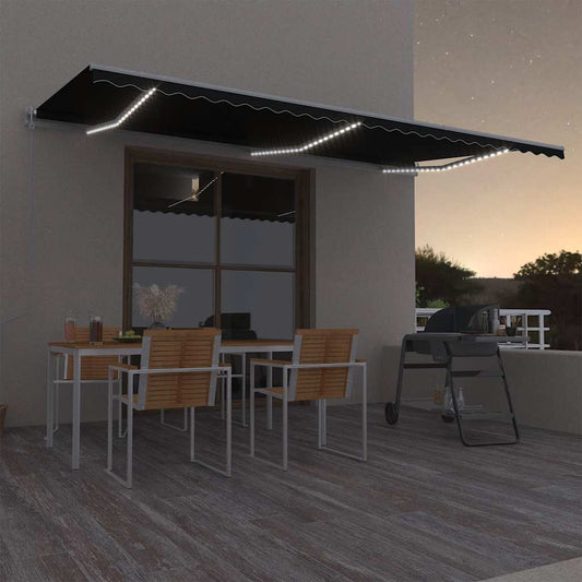 Automatisk Markise Med Vindsensor Og Led 600X300 Cm Antrasitt