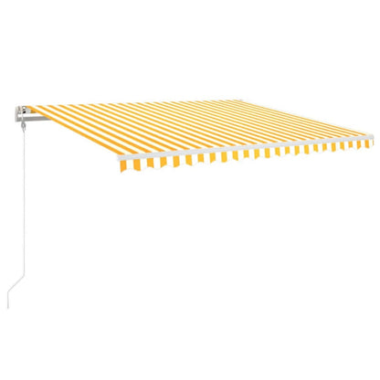 Automatisk Markise Med Vindsensor Og Led 400X350 Cm Gul/Hvit