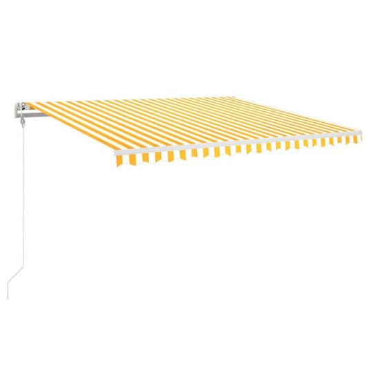 Automatisk Markise Med Vindsensor Og Led 400X350 Cm Gul/Hvit