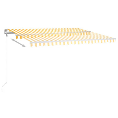 Automatisk Markise Med Vindsensor Og Led 400X350 Cm Gul/Hvit