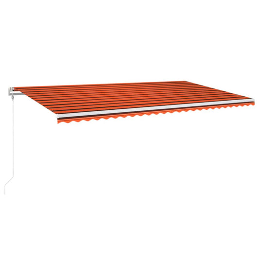 Automatisk Uttrekkbar Markise 600X350 Cm Oransje Og Brun