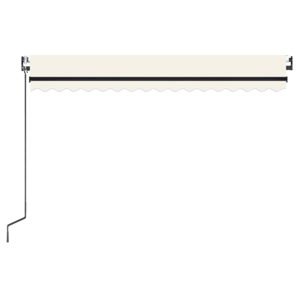 Automatisk Markise Med Vindsensor Og Led 450X300 Cm Kremhvit