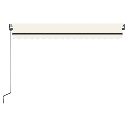 Automatisk Markise Med Vindsensor Og Led 450X300 Cm Kremhvit