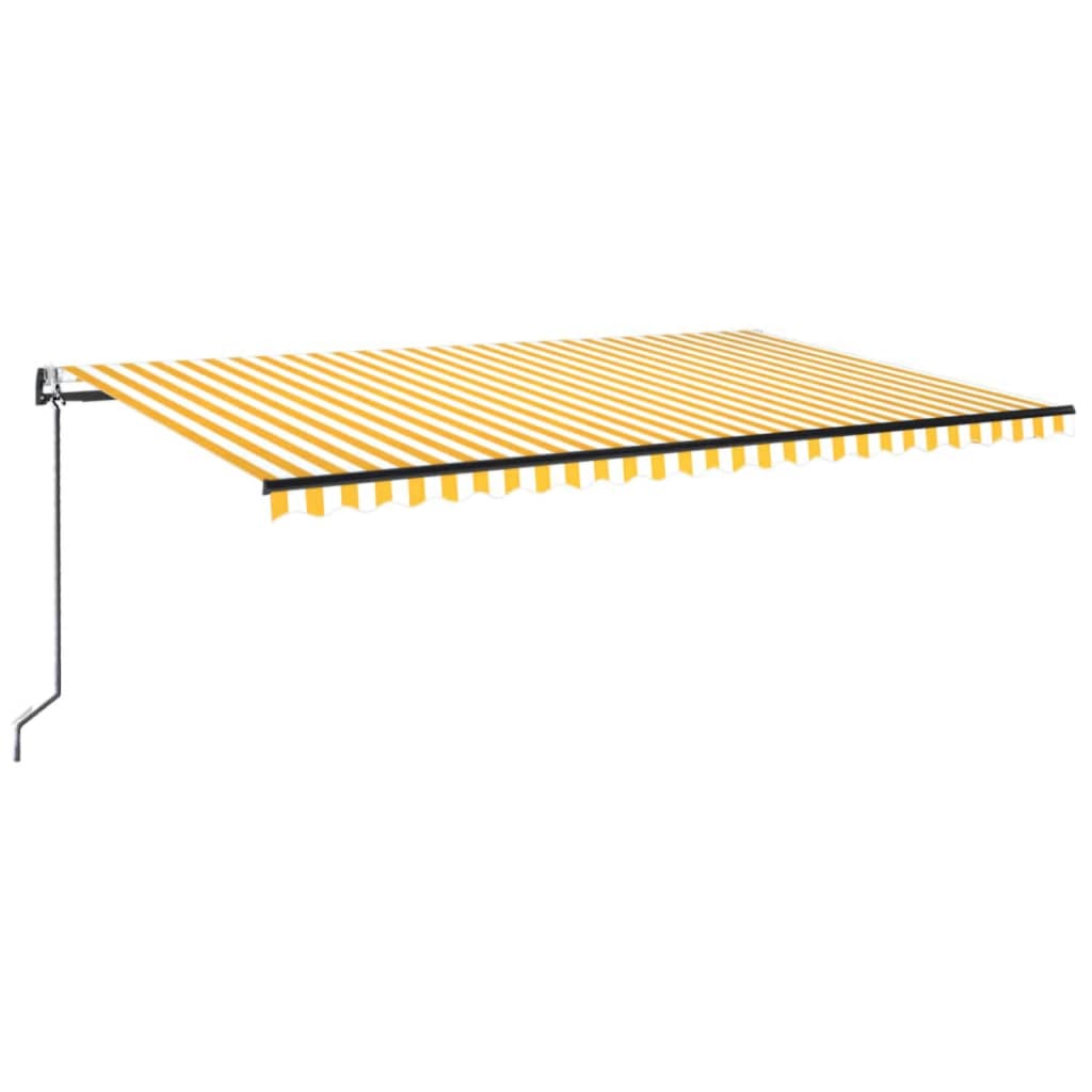 Automatisk Uttrekkbar Markise 500X300 Cm Gul Og Hvit