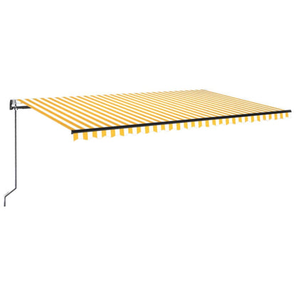 Automatisk Uttrekkbar Markise 500X300 Cm Gul Og Hvit