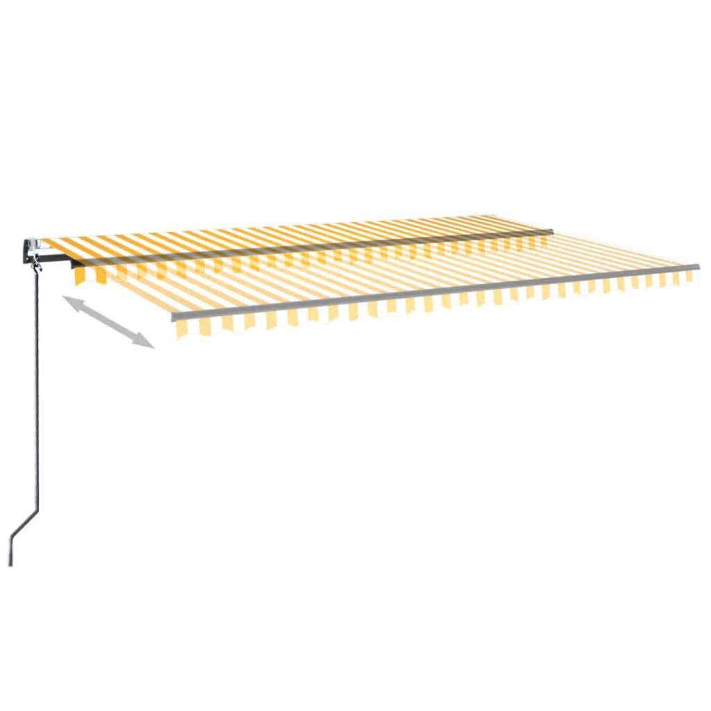 Automatisk Uttrekkbar Markise 500X300 Cm Gul Og Hvit