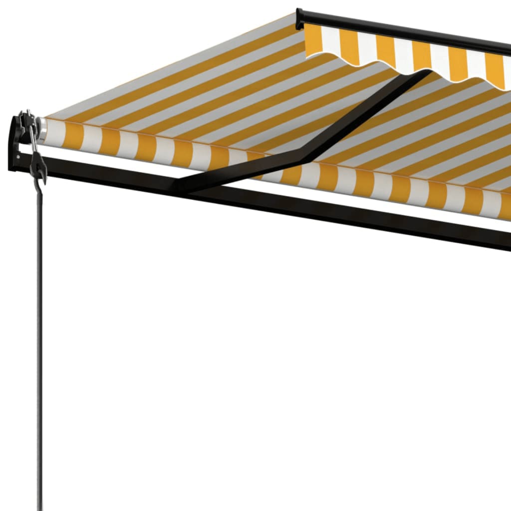 Automatisk Uttrekkbar Markise 500X300 Cm Gul Og Hvit