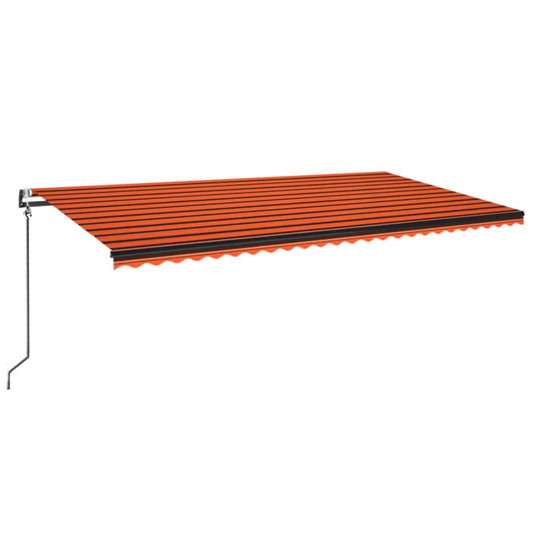 Automatisk Markise Med Vindsensor Og Led 600X350Cm Oransje/Brun