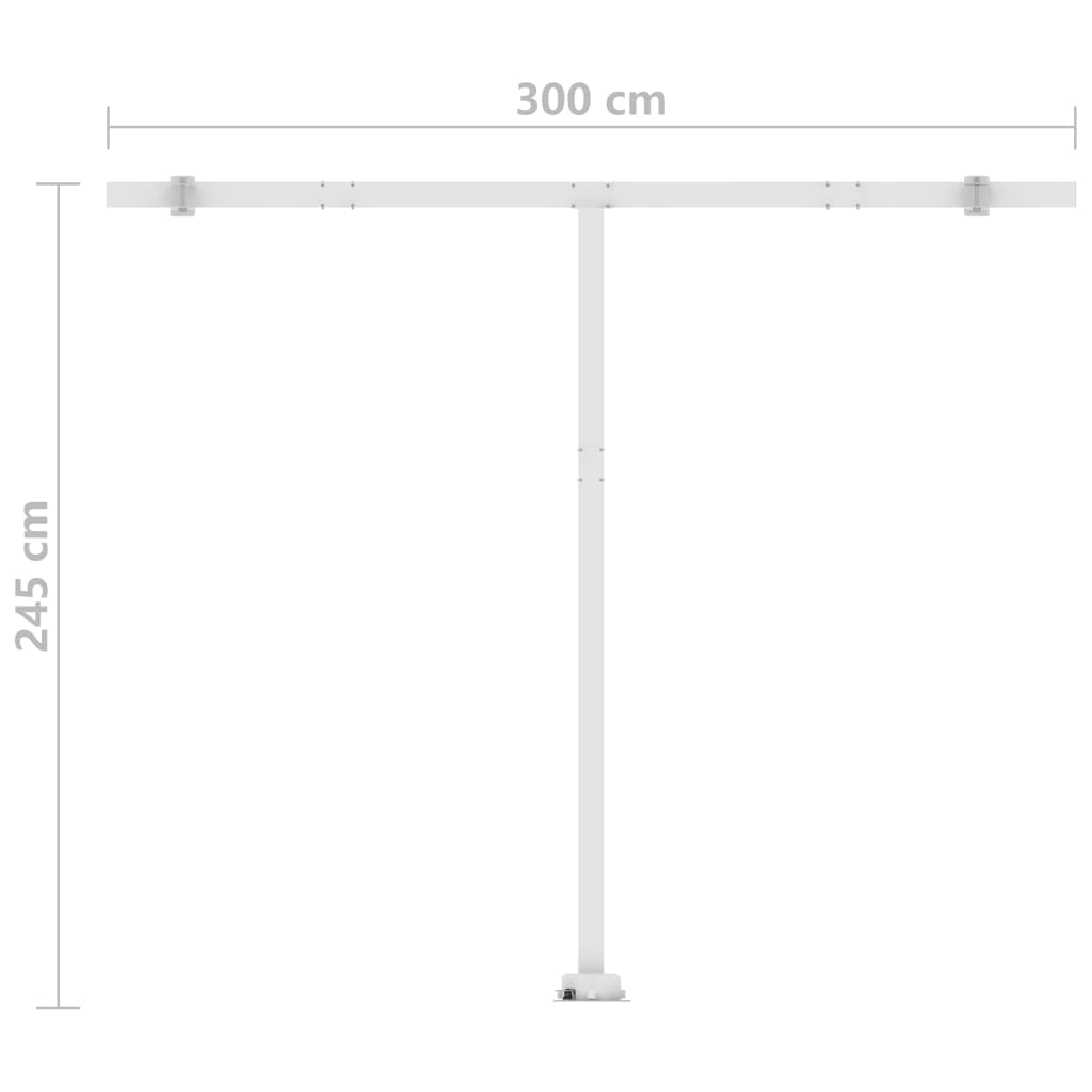 Automatisk Markise Med Led Og Vindsensor 300X250 Cm Blå Og Hvit