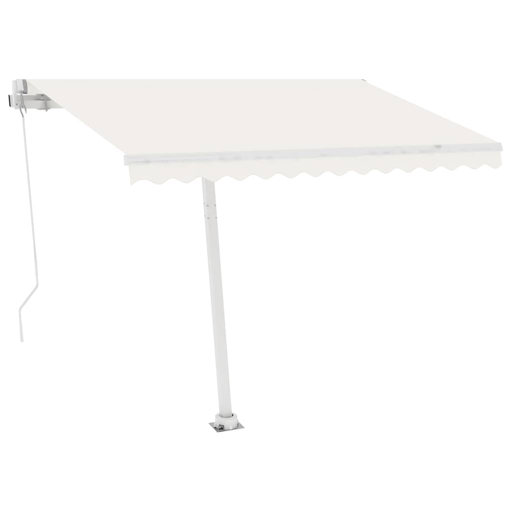 Automatisk Markise Med Led Og Vindsensor 300X250 Cm Kremhvit
