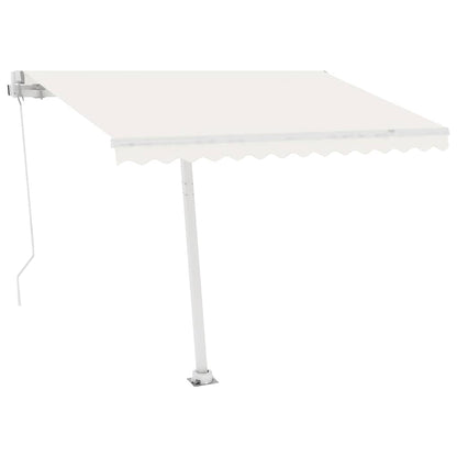 Automatisk Markise Med Led Og Vindsensor 300X250 Cm Kremhvit