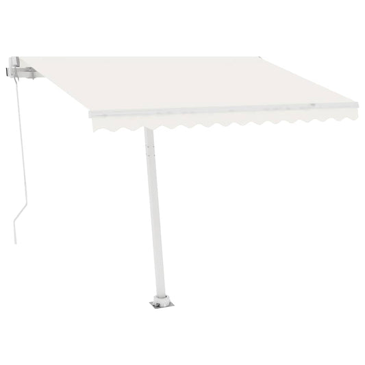 Automatisk Markise Med Led Og Vindsensor 300X250 Cm Kremhvit