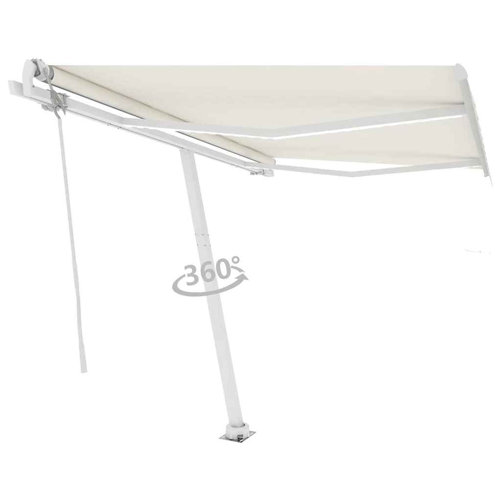 Automatisk Markise Med Led Og Vindsensor 300X250 Cm Kremhvit